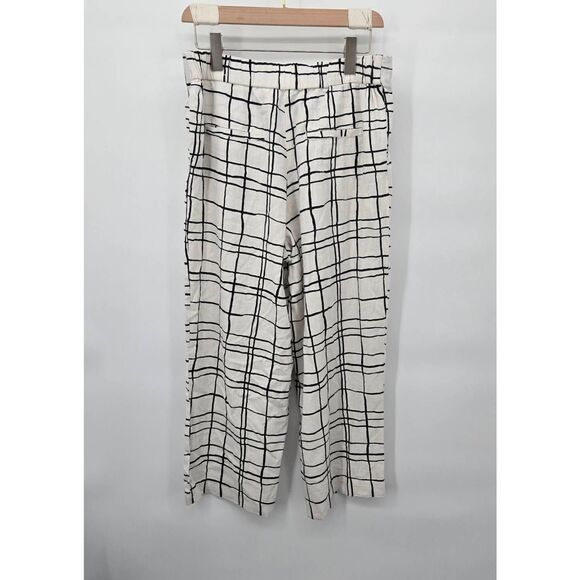 Haven + Blair Black White Pants Size Medium Wide Leg Casual Light - Picture 6 of 9